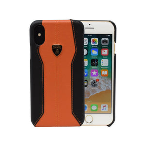 Lamborghini Huracan D1 Leather Back Case for iPhone X / XS - Orange - Get FNKD - Licenced Automotive Apparel & Accessories