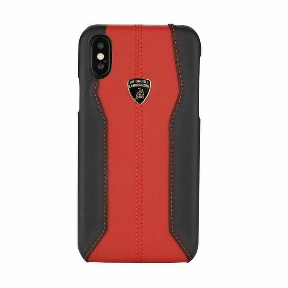 Lamborghini Huracan D1 Leather Back Case for iPhone X / XS - Red - Get FNKD - Licenced Automotive Apparel & Accessories