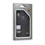 Lamborghini Huracan D6 Leather & Carbon Fibre Back Case for iPhone X / XS - Black - Get FNKD - Licenced Automotive Apparel & Accessories