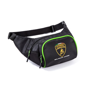 Lamborghini Squadra Corse Waist Bum Bag - Black / Lime - Official Lamborghini Merchandise