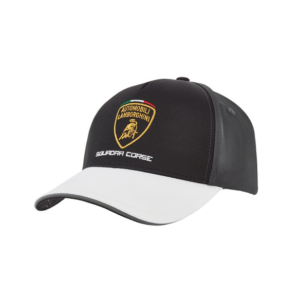 Lamborghini Squadra Corse Baseball Travel Cap Hat - Black - Adults Size - Official Lamborghini Merchandise