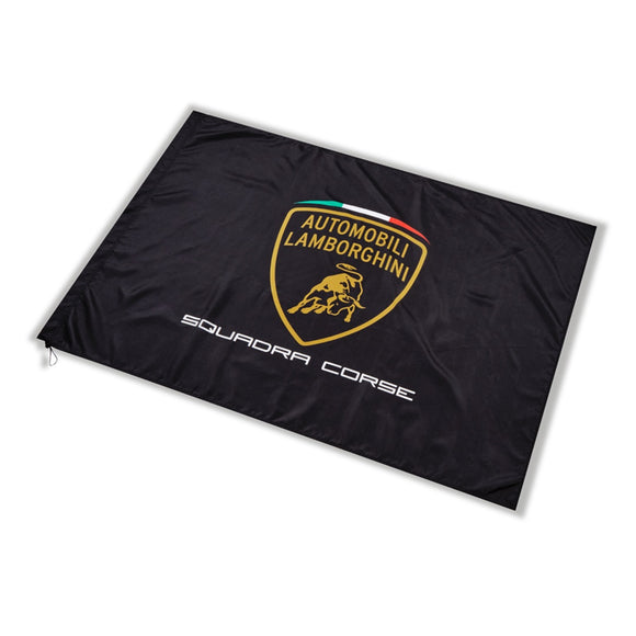 Lamborghini Shield Flag - 140 x 100cm - Black - Official Licensed Merchandise