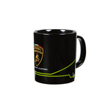 Lamborghini Squadra Corse Boxed Gift Mug - Black / Lime - Official Lamborghini Merchandise