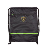 Lamborghini Squadra Corse Draw String Pull Bag - Black / Lime - Official Lamborghini Merchandise