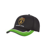 Lamborghini Squadra Corse Baseball Cap Hat - Black - Kids Size - Official Lamborghini Merchandise