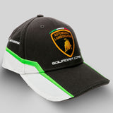 Lamborghini Squadra Corse Baseball KIDS Cap Hat - Black / Lime - Kids Size - Official Lamborghini Merchandise