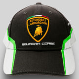 Lamborghini Squadra Corse Baseball KIDS Cap Hat - Black / Lime - Kids Size - Official Lamborghini Merchandise