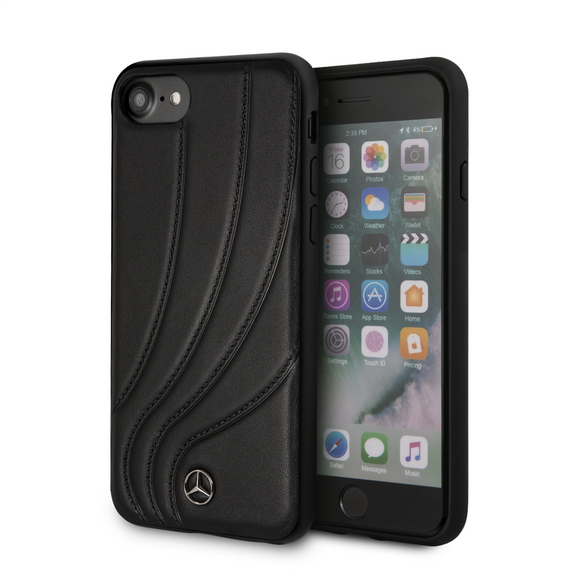 Official Licenced Mercedes-Benz Genuine Leather Hard Back Case – Black – for iPhone 8 / 7 / 6S / 6 - Get FNKD - Licenced Automotive Apparel & Accessories