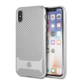 Official Licenced Mercedes-Benz PU Carbon Fibre & Aluminium Case – Silver Carbon – for iPhone X / XS - Get FNKD - Licenced Automotive Apparel & Accessories