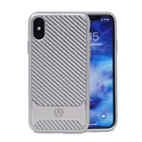 Official Licenced Mercedes-Benz PU Carbon Fibre & Aluminium Case – Silver Carbon – for iPhone X / XS - Get FNKD - Licenced Automotive Apparel & Accessories