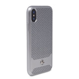 Official Licenced Mercedes-Benz PU Carbon Fibre & Aluminium Case – Silver Carbon – for iPhone X / XS - Get FNKD - Licenced Automotive Apparel & Accessories