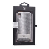 Official Licenced Mercedes-Benz PU Carbon Fibre & Aluminium Case – Silver Carbon – for iPhone X / XS - Get FNKD - Licenced Automotive Apparel & Accessories