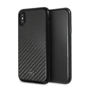 Official Licenced Mercedes-Benz PU Carbon Fibre Back Case – Black Carbon – for iPhone X / XS - Get FNKD - Licenced Automotive Apparel & Accessories