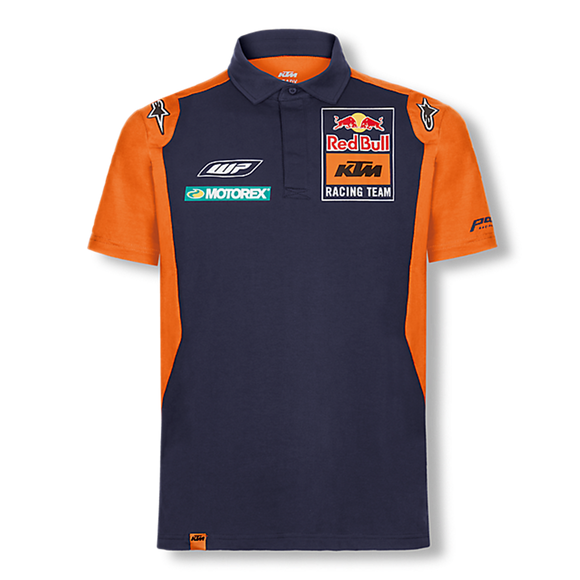 Red Bull KTM Racing Official Teamline Polo - Blue / Orange - Official Factory Racing Shop Product by Alpinestars