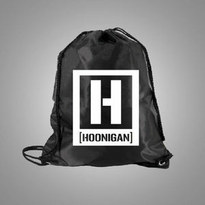 Hoonigan Icon Drawstring Bag - Black / White - Get FNKD - Licenced Automotive Apparel & Accessories