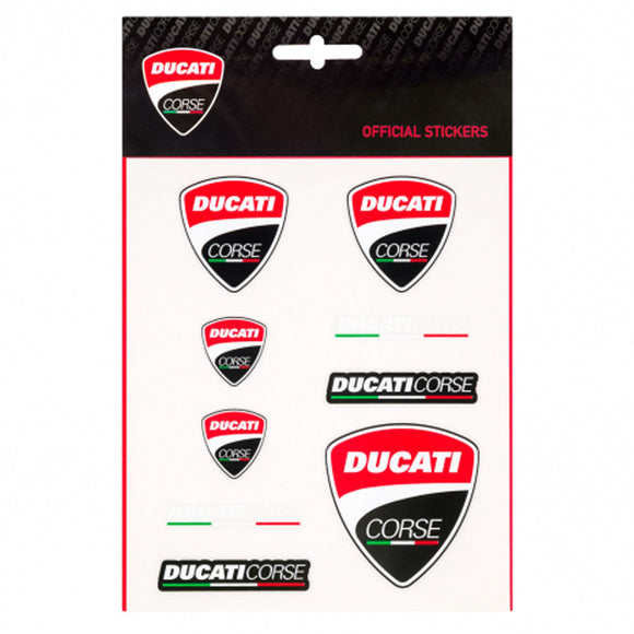 2020 Ducati Corse Racing MotoGP Medium Sticker Sheet Bike Decals - Official Licensed Ducati Corse Merchandise