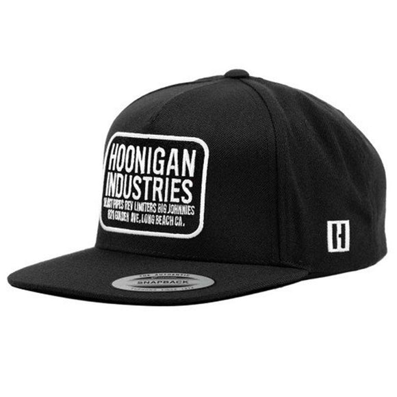 Hoonigan Shop Snapback Flat Brim Hat Cap - Black