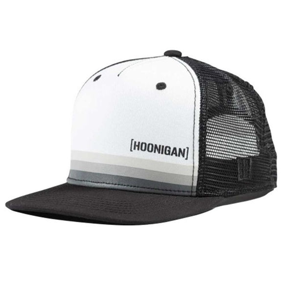 Hoonigan Horizon Trucker Flat Brim Cap Hat - Black / White / Grey