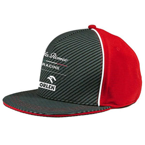 Alfa Romeo Orlen Racing F1 Carbon Flat Brim Team Cap Hat - Official Licensed Team Wear