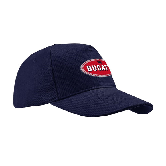 Bugatti Baseball Embroidered Macaron Patch Cap Hat - Blue - Official Licensed Merchandise