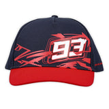 2022 Marc Marquez MotoGP Mid Visor Graphic 93 Cap Hat - Blue - Official Licensed Merchandise