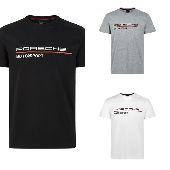 Porsche Motorsport Men’s T-Shirt - BLACK, GREY OR WHITE - Official Licensed Fan Wear