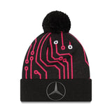 Mercedes Benz AMG Petronas eSports New Era Team Knit Beanie Hat - Black / Pink - Official Licensed Mercedes Benz AMG Petronas Merchandise