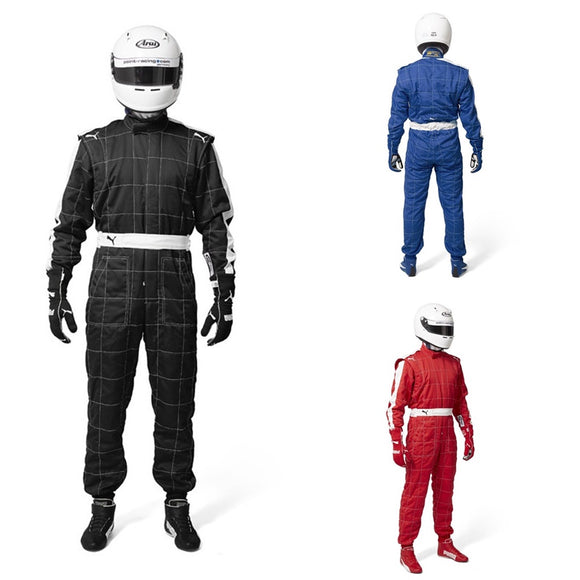 Puma Race Wear Unisex T7 FIA Approved Race Suit - Black / Blue / Red - Official Puma Race Wear
