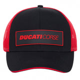 2020 Ducati Corse Racing MotoGP TRUCKER Baseball Cap - BLACK/RED Adult Size - Official Licensed Ducati Corse Merchandise
