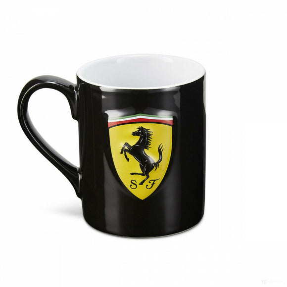 New 2020 Official Scuderia Ferrari F1™ Scudetto Shield Mug in Gift Box - BLACK - Official Licensed Merchandise