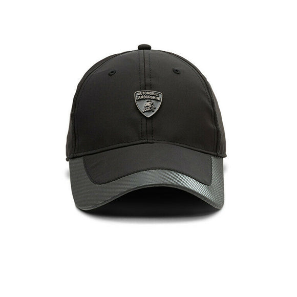 Lamborghini Carbon Detail Baseball Cap Hat - Black - Official Lamborghini Merchandise