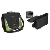 Lamborghini Squadra Corse Messenger Bag / Laptop Bag - Black / Lime - Official Lamborghini Merchandise