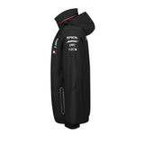 Mercedes AMG Petronas F1 Team Lewis Hamilton Rain Coat Jacket - BLACK - Official Licensed Mercedes AMG Petronas Motorsport Merchandise