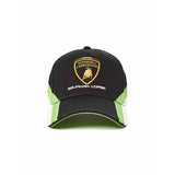 Lamborghini Squadra Corse Baseball Cap Hat - Black / Lime - Kids Size - Official Lamborghini Merchandise