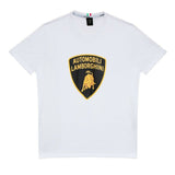 Lamborghini Big Shield Mens T Shirt - White - Official Lamborghini Merchandise