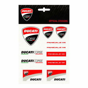 Ducati Corse Racing MotoGP Medium Sticker Sheet Bike Decals - Official Licensed Ducati Corse Merchandise