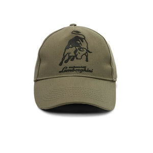 Lamborghini 3D Bull Baseball Cap Hat - Green / Khaki - Official Lamborghini Merchandise