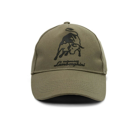 Lamborghini 3D Bull Baseball Cap Hat - Green / Khaki - Official Lamborghini Merchandise