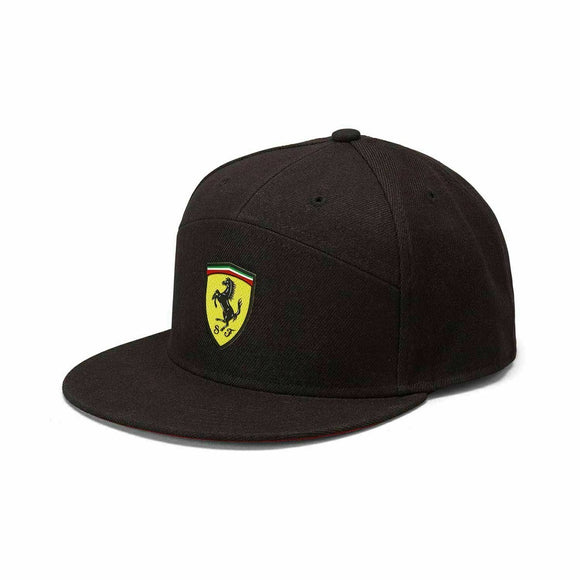 Scuderia Ferrari F1™ Flat Brim Snapback Cap - BLACK - Official Licensed Fan Wear