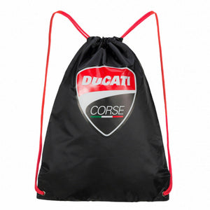Ducati Corse Racing MotoGP Draw String Bag - BLACK - Official Licensed Ducati Corse Merchandise