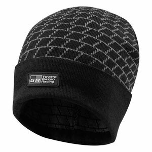 Toyota Gazoo Racing Knitted Beanie Hat - BLACK/GREY - Official Licensed Toyota Gazoo Racing Merchandise