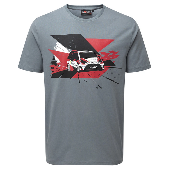 Official Toyota Gazoo Racing WRC Mens Yaris T Shirt - Grey - Official GR Merchandise