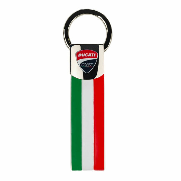 Ducati Corse Racing MotoGP Italian Flag Keyring - 7.5cm - Official Licensed Ducati Corse Merchandise
