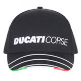 2020 Ducati Corse Racing MotoGP Baseball Cap Adult Size - BLACK / WHITE - Official Licensed Ducati Corse Merchandise