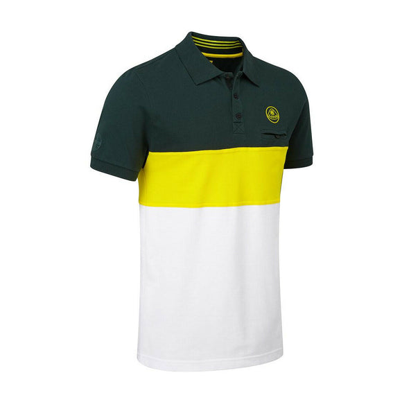 Lotus Cars Male Adult Polo Shirt - Stripe Coloured - Official Lotus Merchandise