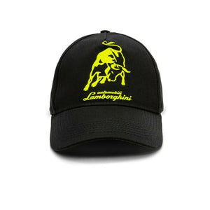 Lamborghini 3D Bull Baseball Cap Hat - Black / Yellow - Official Lamborghini Merchandise