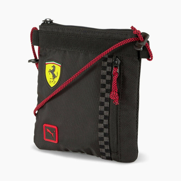 2021 Scuderia Ferrari Adults Portable Shoulder Travel Tablet Man Bag Square Shape - Black - Official Scuderia Ferrari Merchandise