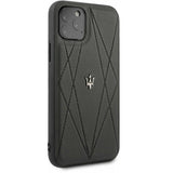 Official Maserati Genuine Leather Phone Case Cover - for iPhone 11 Pro - Black