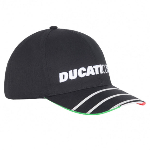 2020 Ducati Corse Racing MotoGP Baseball Cap Adult Size - BLACK / WHITE - Official Licensed Ducati Corse Merchandise