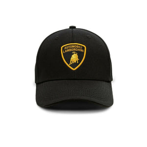 Lamborghini Classic Shield Baseball Cap Hat - Black - Official Lamborghini Merchandise